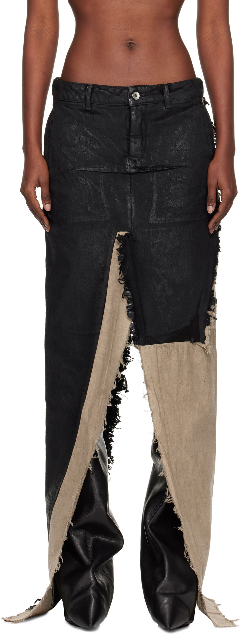 Suknja Rick Owens Concordians Sliced Denim Maxi Skirt Višebojno | RO02E4393 BMC921