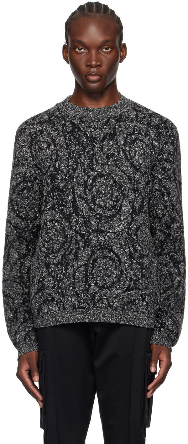 Džemper Versace Black Barocco Sweater Siva | 1016053_1A11189