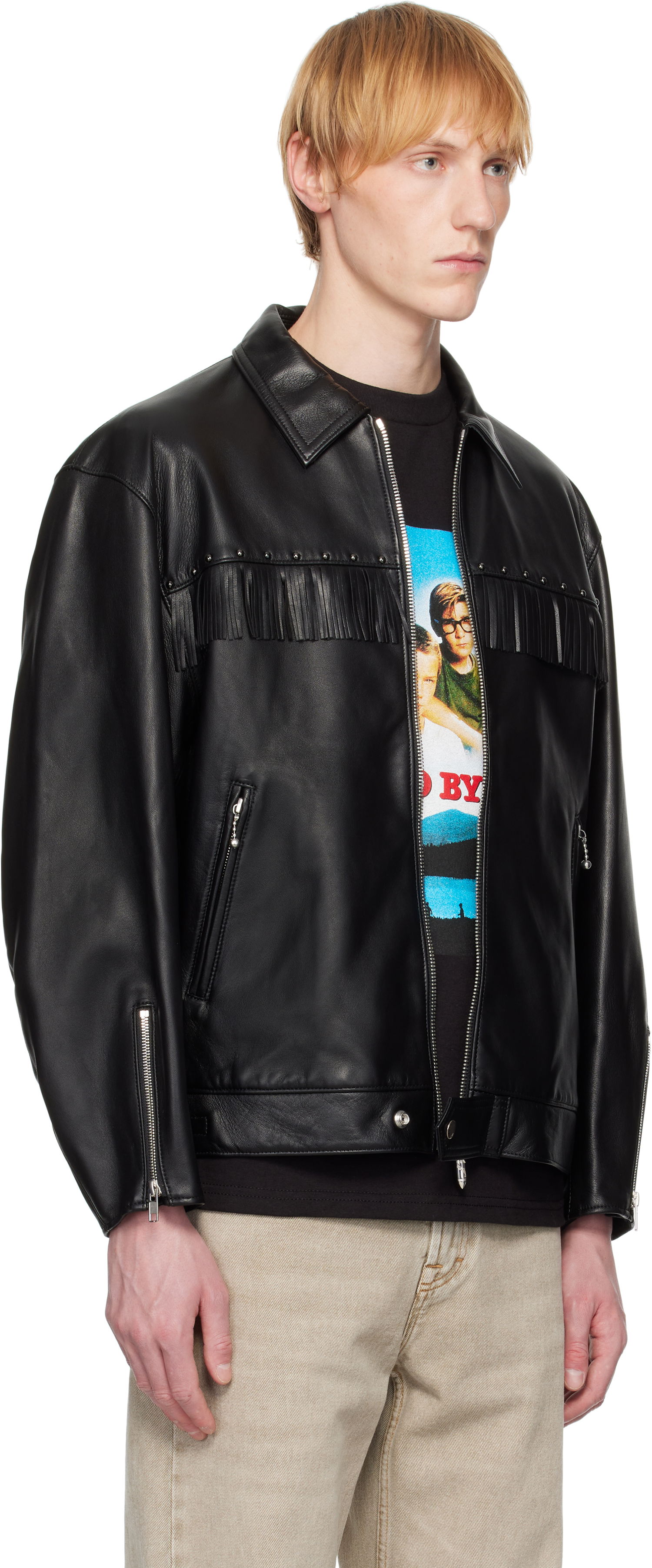 Jakna WACKO MARIA WACKO MARIA WOLF'S HEAD Edition Leather Fringe Jacket Crna | WOLFSHEAD-WM-BL16, 1