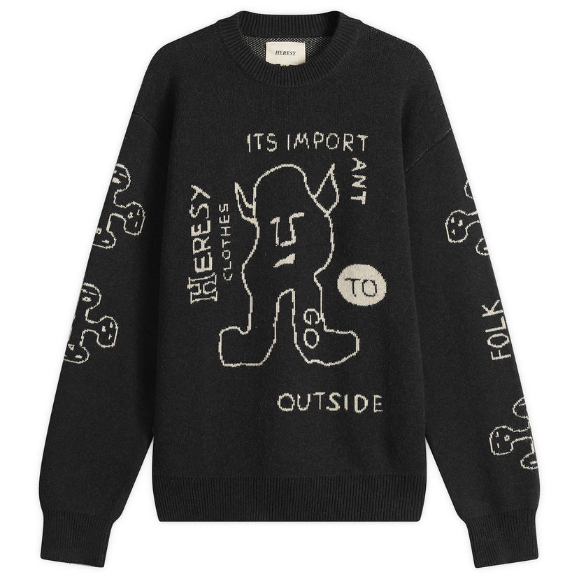 Džemper Heresy Outdoors Knit Sweater Crna | HAW25-KW02