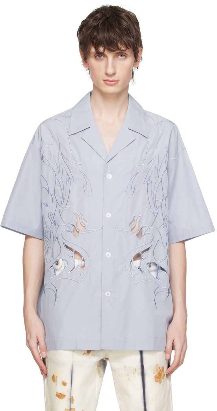 Košulja Feng Chen Wang Feng Chen Wang Cutouts Shirt Plava | FMS17SR04