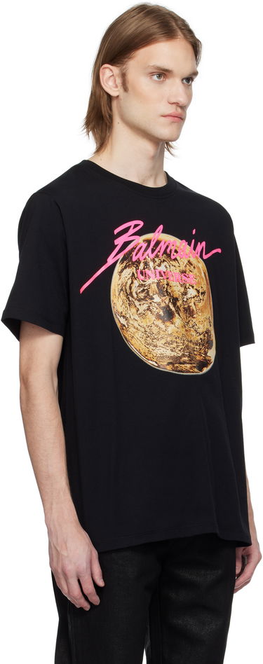 Majica kratkih rukava Balmain Balmain 'Universe' Logo & Planet Graphic T-Shirt Crna | EH0EG010GE78, 1