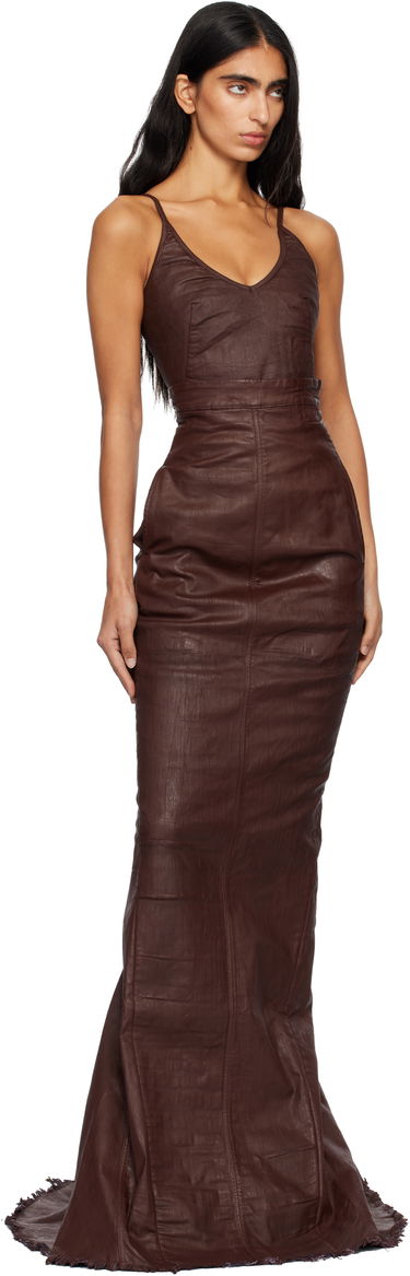 Haljina Rick Owens Rick Owens DRKSHDW Concordians Foil Denim Camisole Smeđa | DS02E7132 SDSW, 4