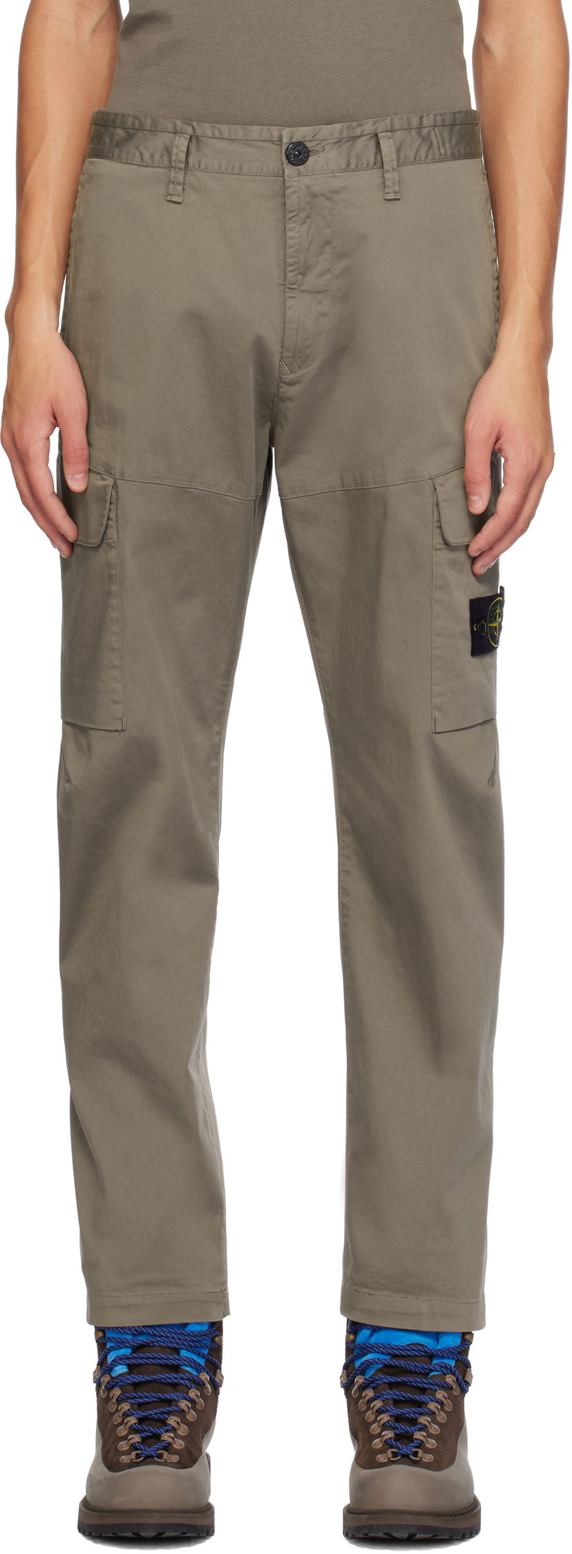 Cargo hlače Stone Island Organic Cotton Satin Cargo Pants Smeđa | 811533908