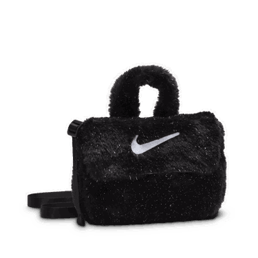 Ručna torbica Nike Nike Faux Fur Crossbody Bag (1 l) Crna | FZ1329-010, 2