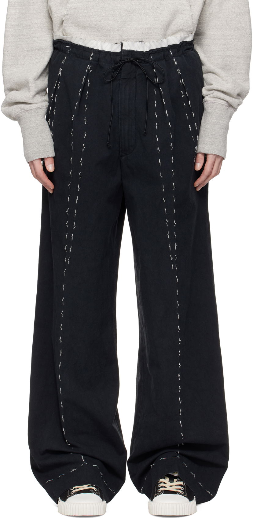Hlače Maison Margiela Maison Margiela Work-In-Progress Stitch Detail Trousers Crna | S50KA0664 M35295