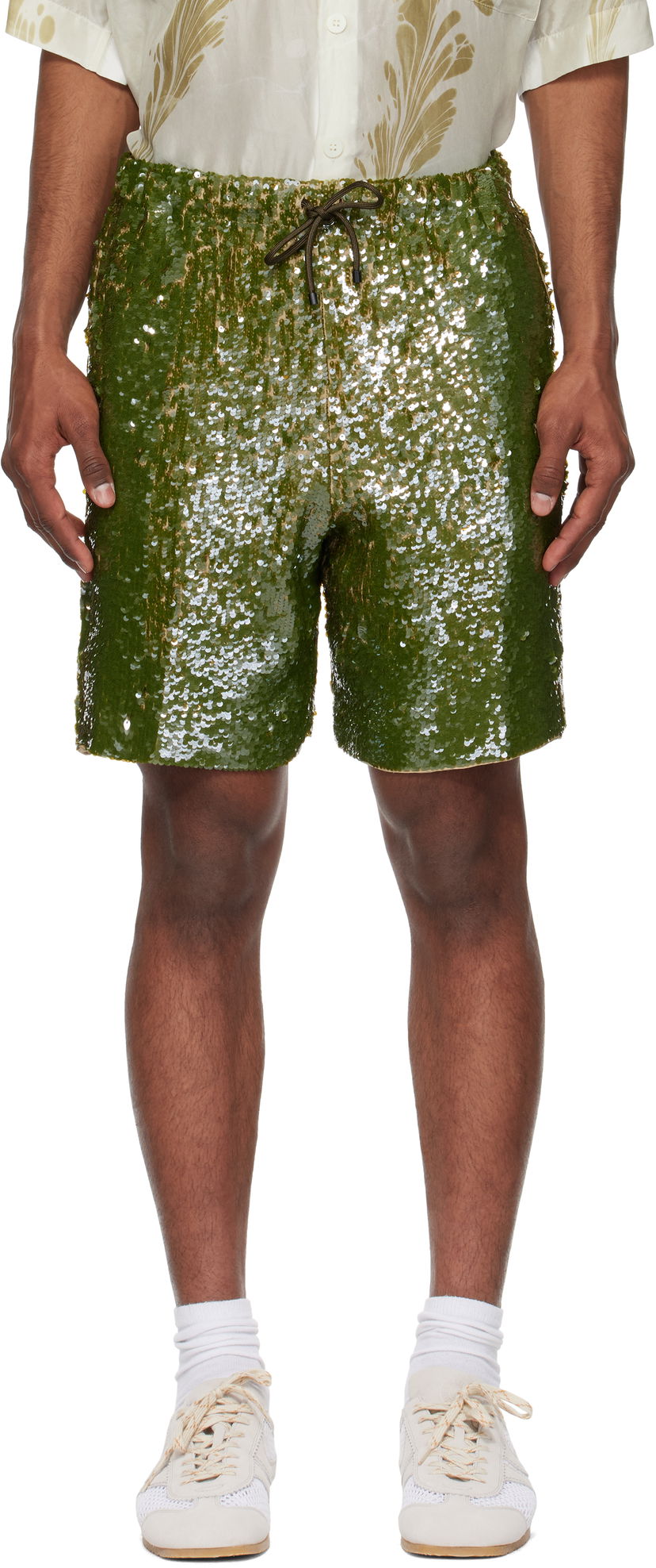 Kratke hlače Dries Van Noten Dries Van Noten Sequin Shorts Zelena | 251-080973-1480