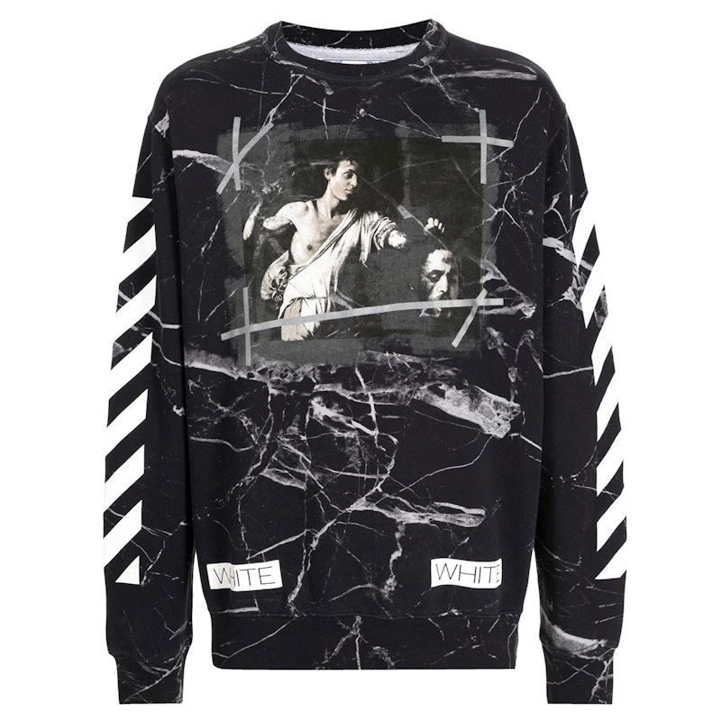 Dukserice Off-White Caravaggio Painted Sweatshirt Crna | OMBA003G20FLE0021001