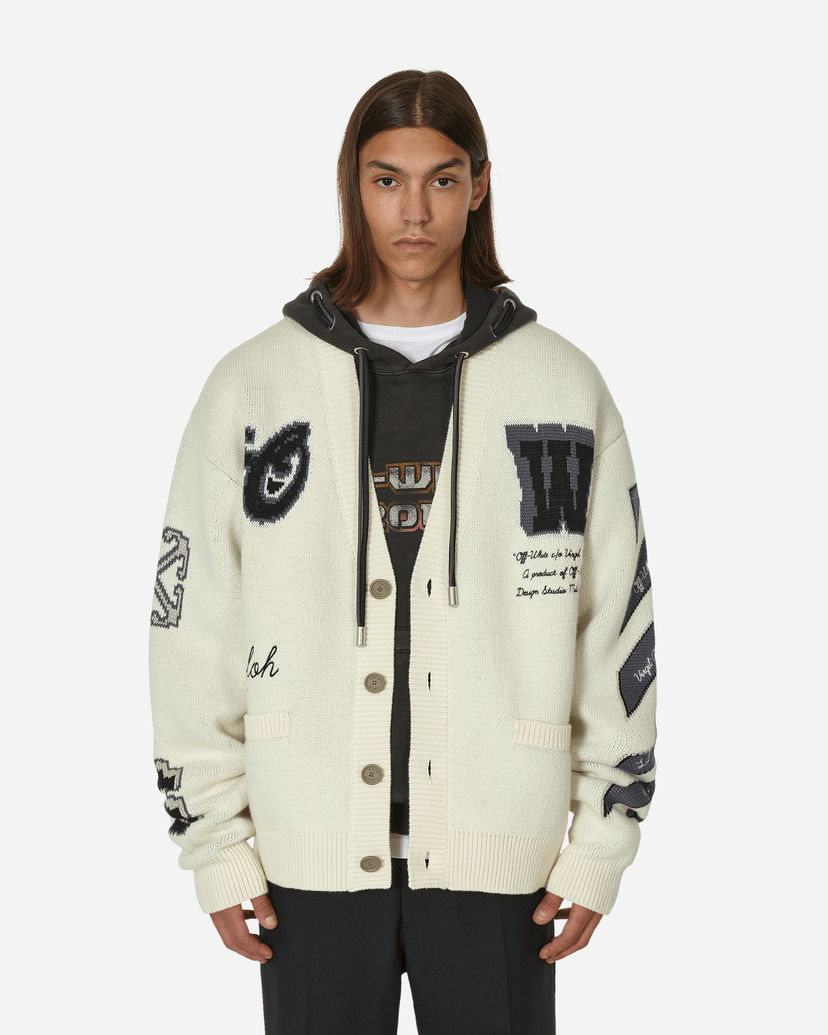 Džemper Off-White Moon Vars Knit Cardigan Beige Bež | OMHB019F23KNI002 6110
