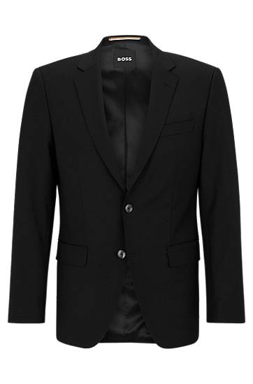 Jakna BOSS BOSS Slim-Fit Virgin-Wool Blend Jacket Crna | 50482734