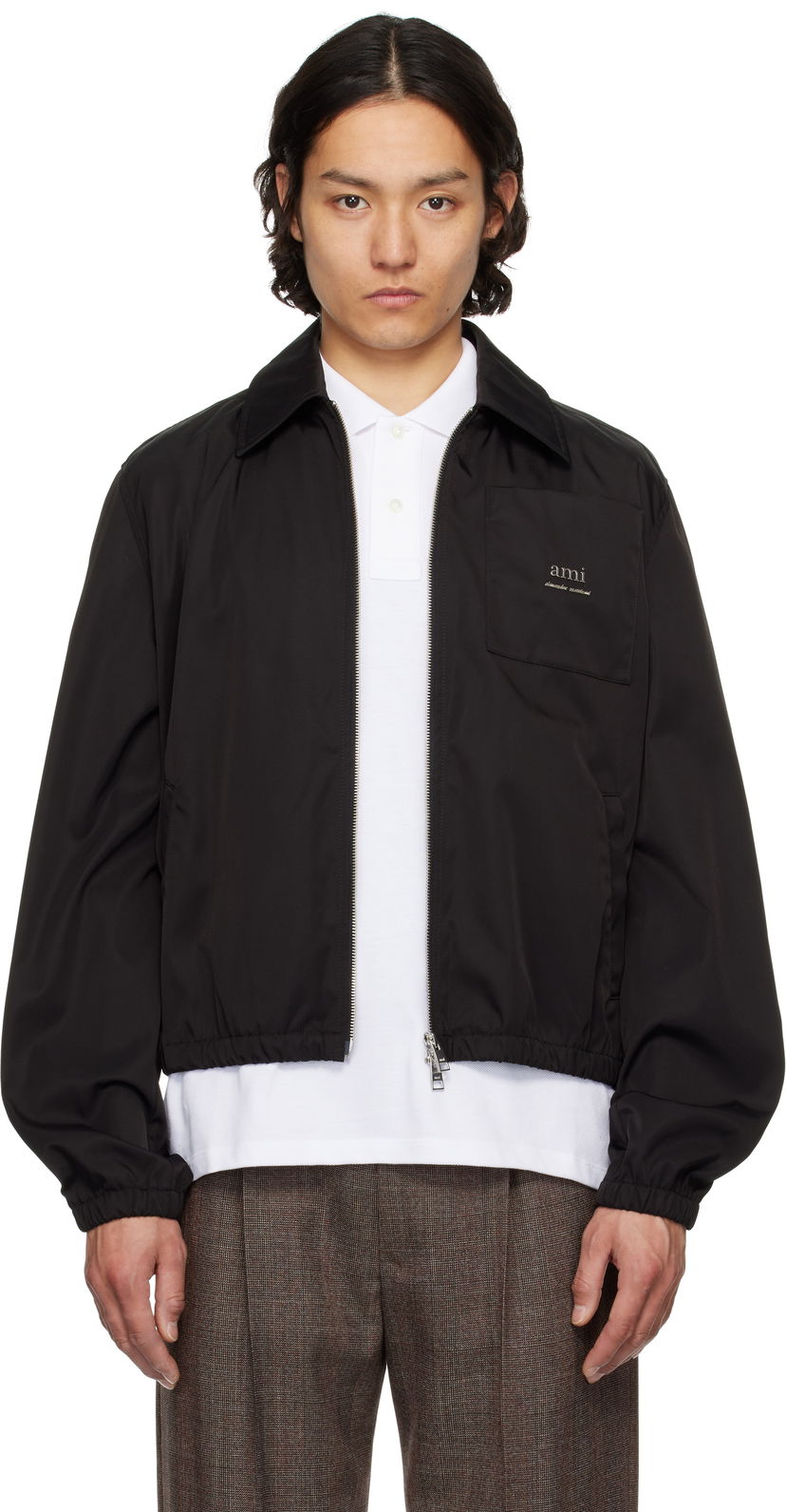 Vjetrovka AMI AMI Zipped Jacket Crna | HJK063.PA0007