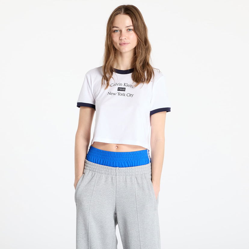 Crop top CALVIN KLEIN Calvin Klein Jeans Drapey Jersey Crop T-Shirt Bijela | LV047B808G VVD