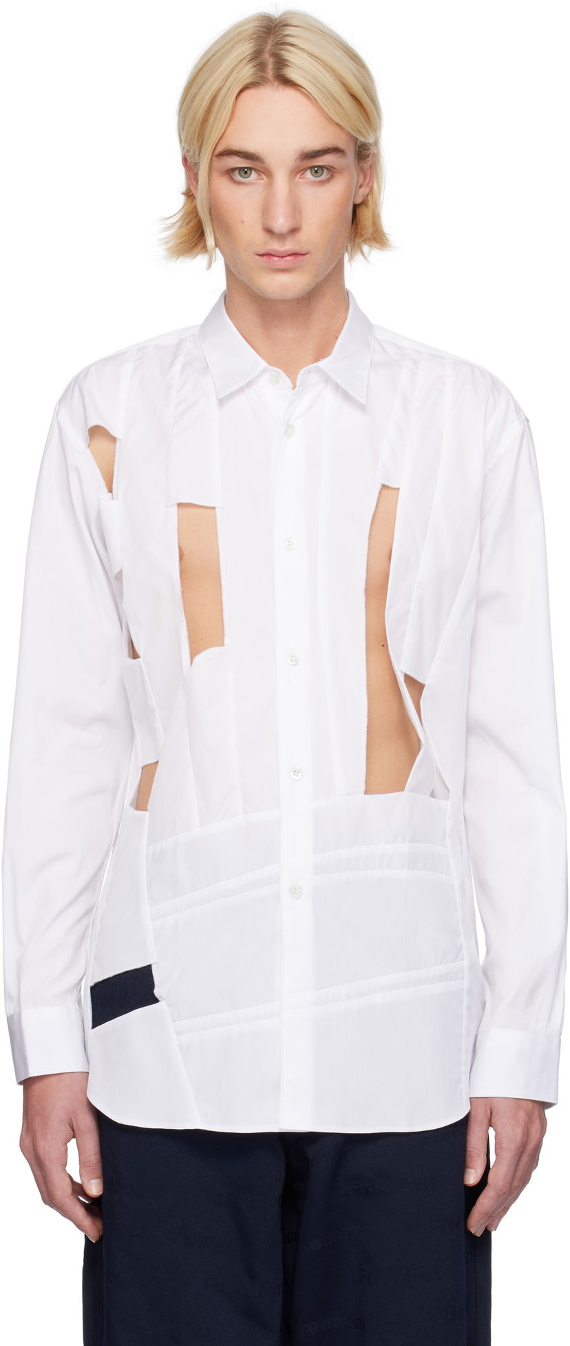Košulja Comme des Garçons Cutout Shirt Bijela | FN-B032-051