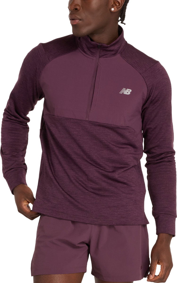 Dukserice New Balance Athletics Heat Grid Half-Zip Top Ljubičasta | mt43204-pln
