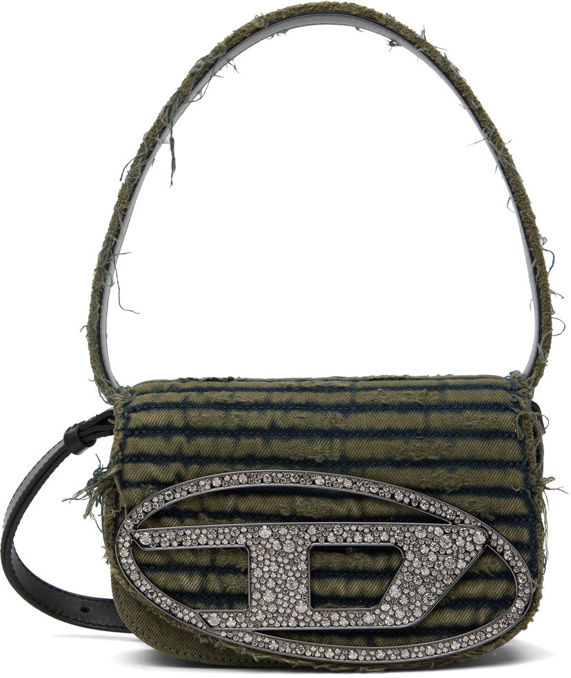 Ručna torbica Diesel Diesel 1DR Denim Crystal-Embellished Bag Zelena | X08396 P5567