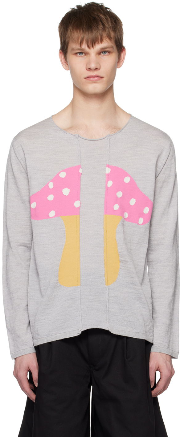 Džemper Comme des Garçons Comme des Garçons Shirt Brett Westfall Edition Mushroom Intarsia Sweater Siva | FK-N003-051