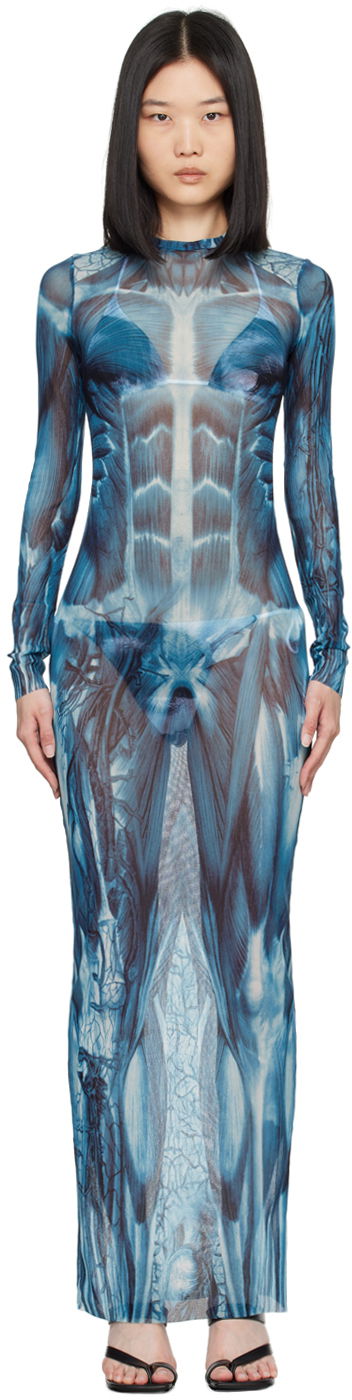 Haljina Jean Paul Gaultier 'The Écorché' Maxi Dress Plava | 24/30-F-RO254-T554-505601
