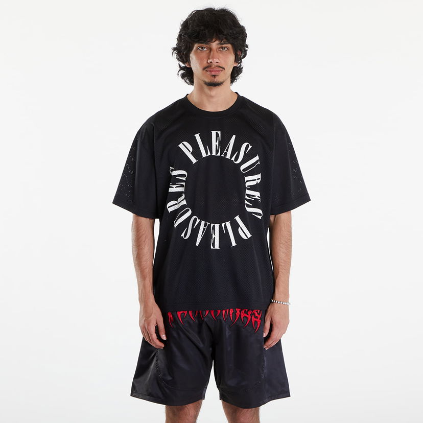 Majica kratkih rukava Pleasures Motive Mesh Shirt Black Crna | P24SU006 BLACK