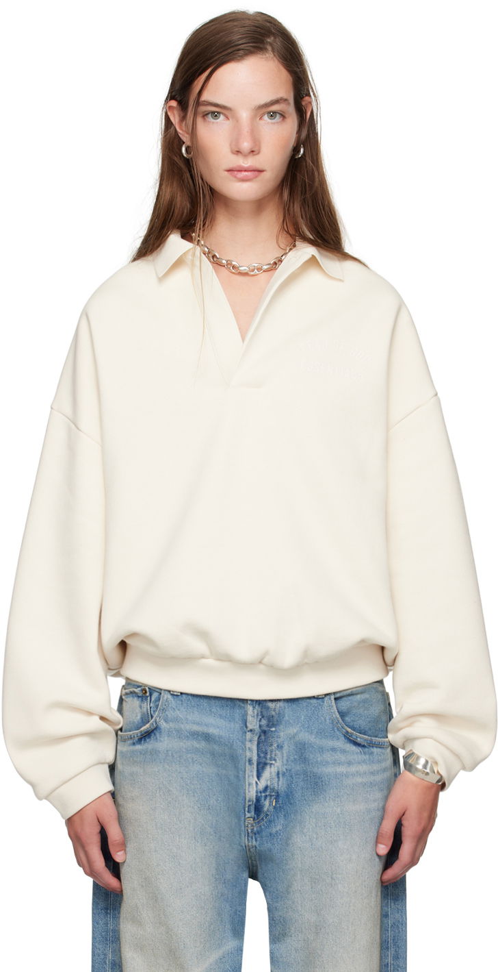 Dukserice Fear of God ESSENTIALS Single-Button Polo Bijela | 192BT244392F