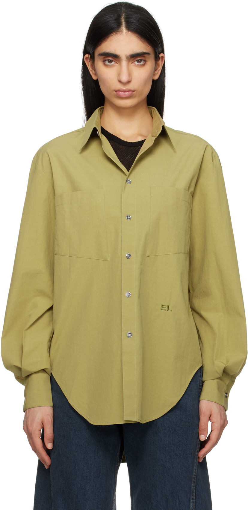 Košulja Eckhaus Latta Eckhaus Latta Notebook Shirt Zelena | 1216-EL-PS25-P -