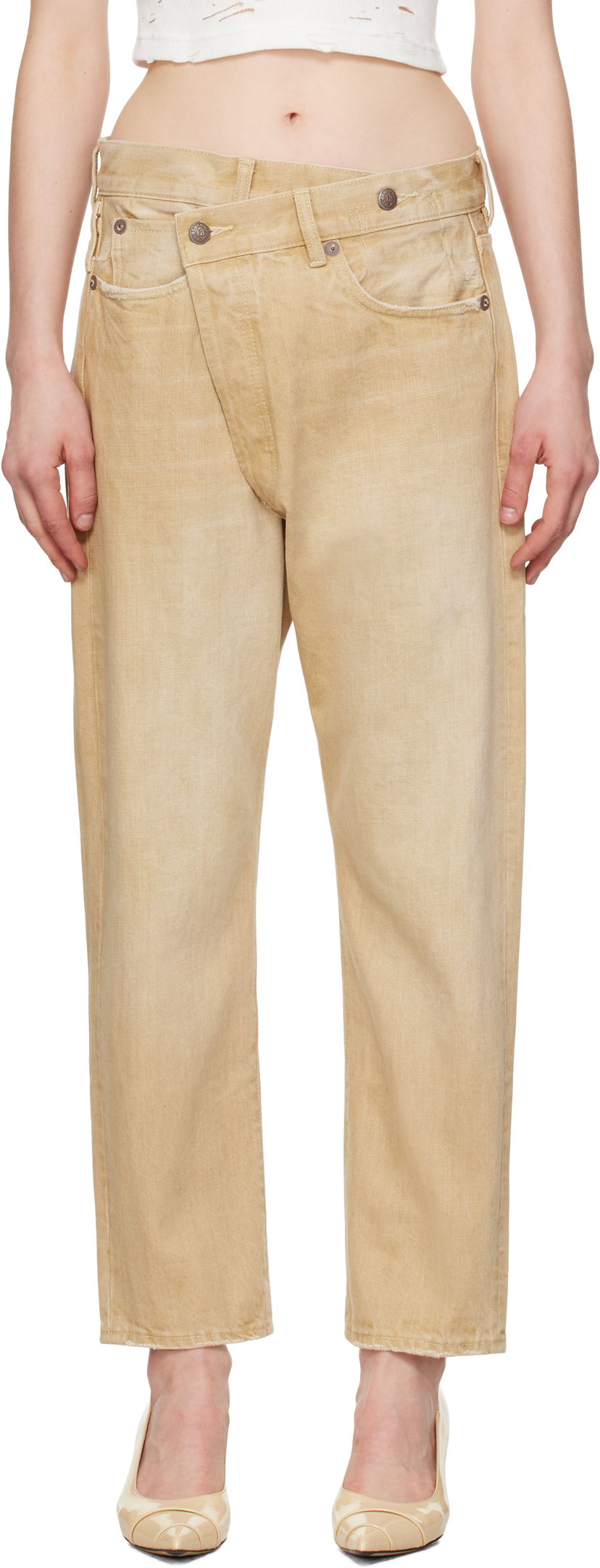 Jeans R13 R13 Crossover Jeans Bež | R13W2048-D235A