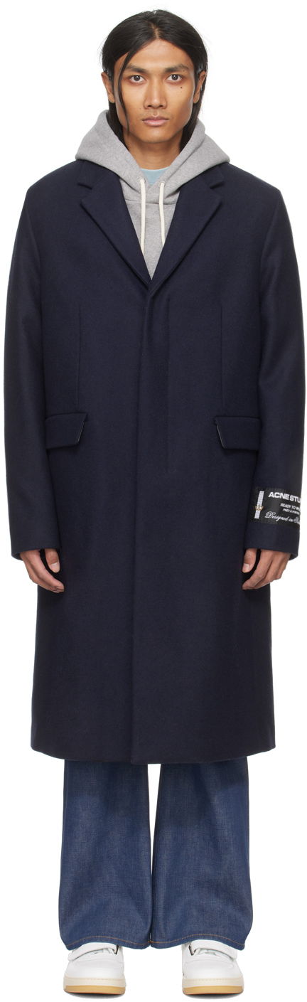 Kaputi Acne Studios Single-Breasted Coat Tamnoplava | B90730-