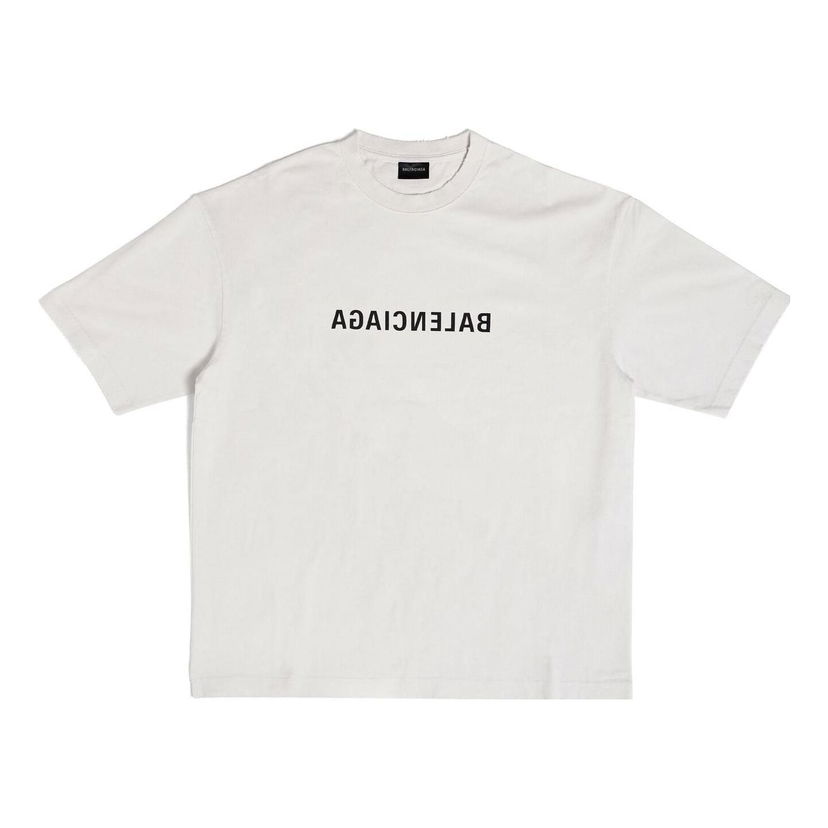 Majica kratkih rukava Balenciaga Mirror T-Shirt Medium Fit Bijela | 612966TNVV89784
