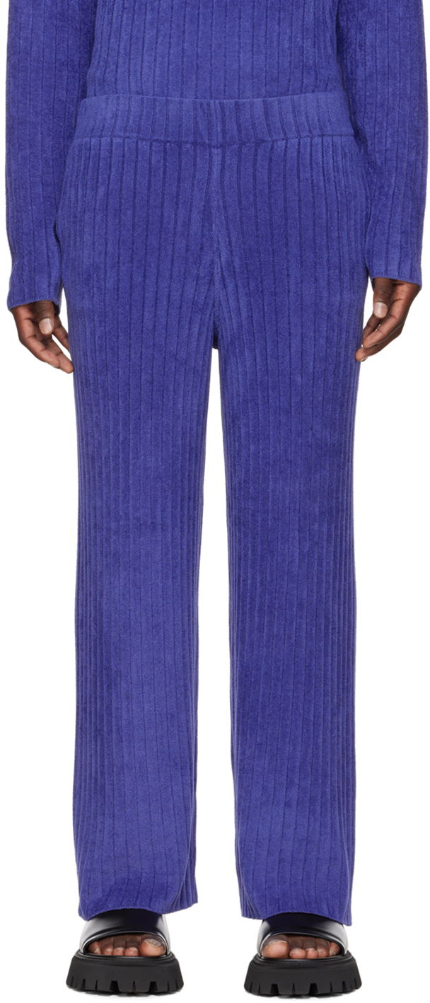 Hlače Dion Lee Ribbed Knit Lounge Pants Plava | C7101P22