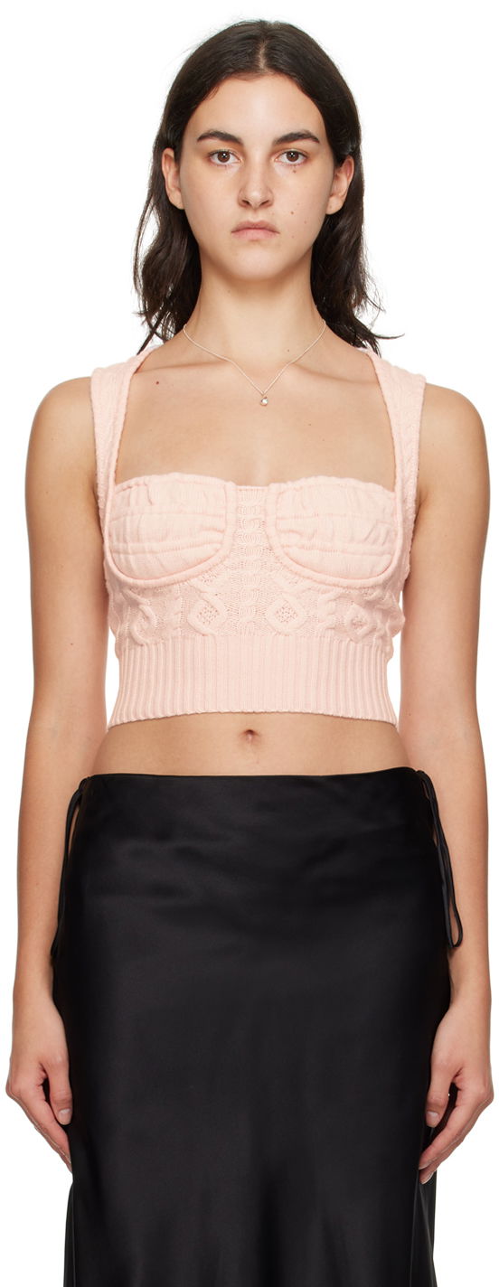 Majica bez rukava GUIZIO Guizio Gemma Knit Tank Top Ružičasta | F23612S004