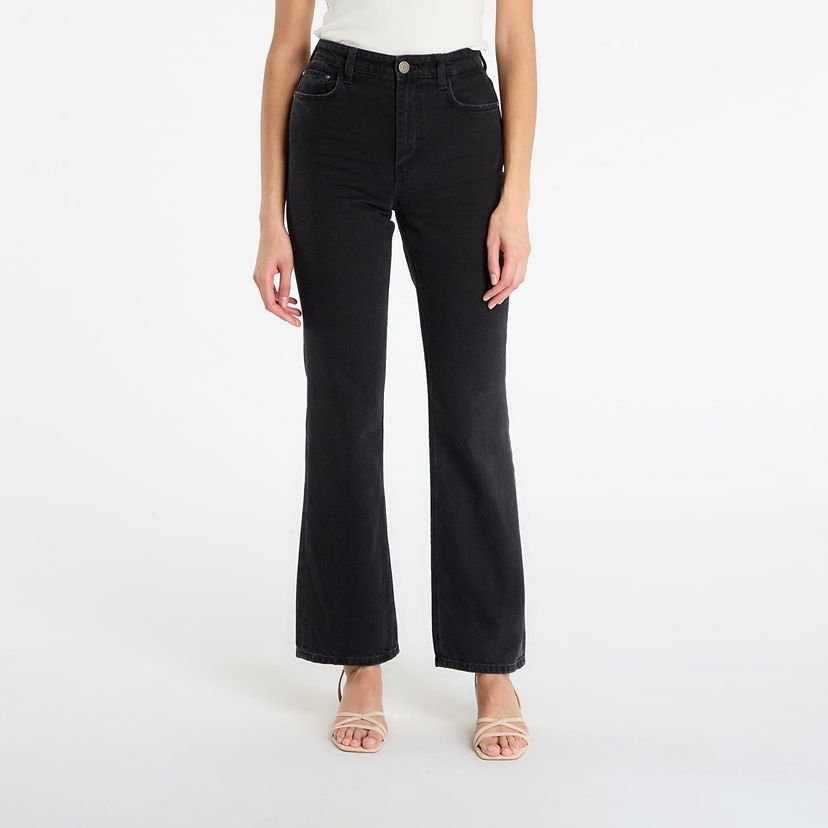 Hlače GUESS 80S High-Waisted Straight-Leg Pants 31 Crna | W5BA33D0981-WNTK