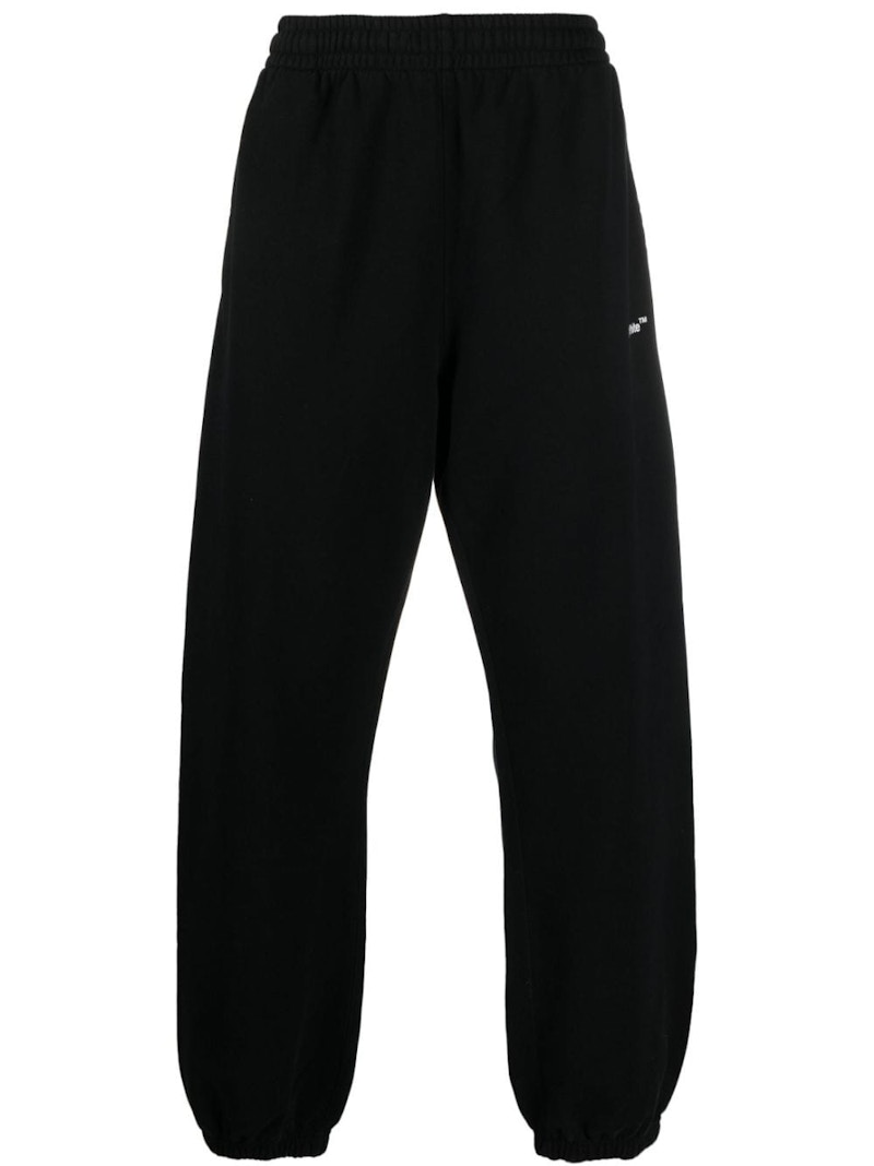 Trenirka Off-White Diagonal Helvetica Slim Sweatpants Black/White Crna | OMCH029C99FLE0021001