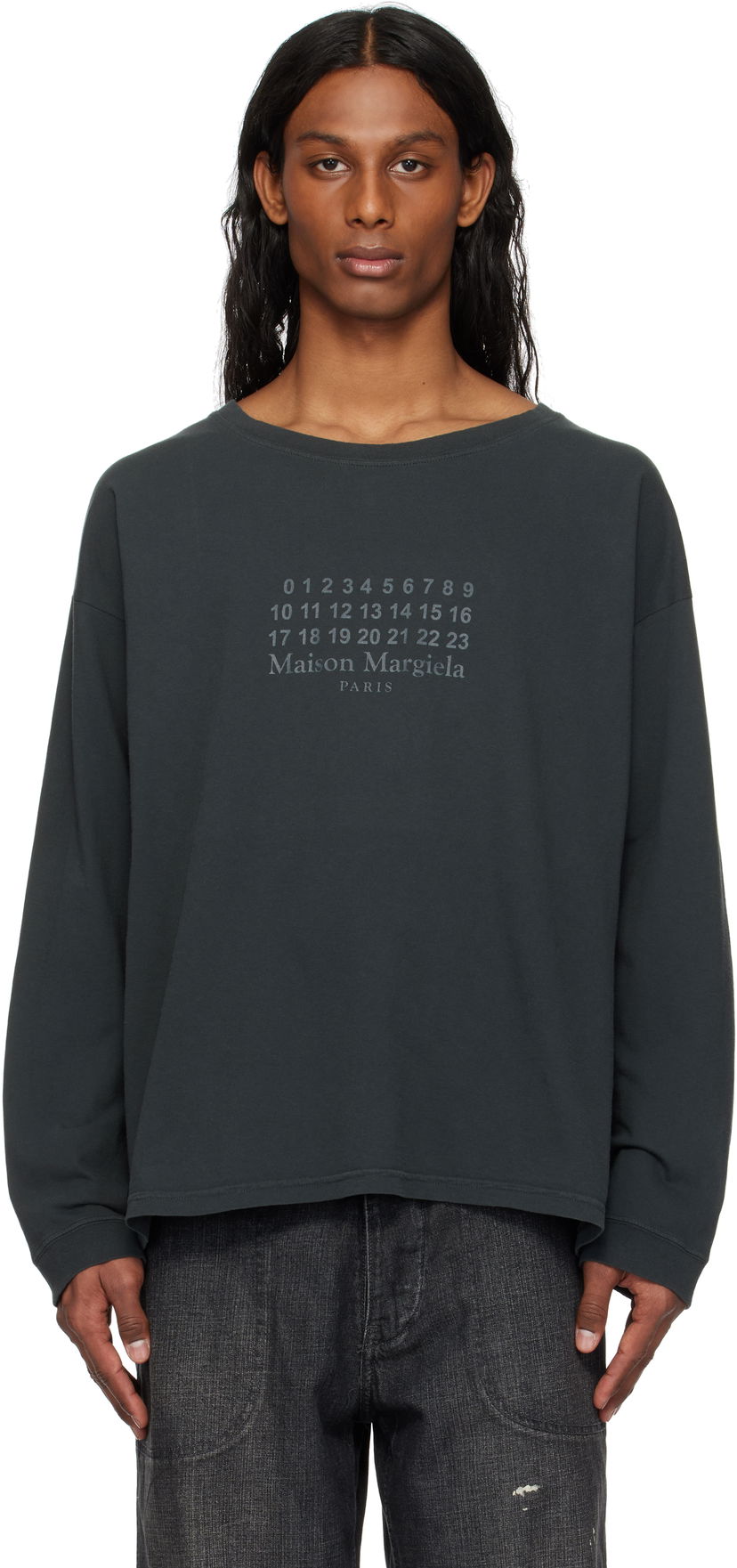 Džemper Maison Margiela Maison Margiela Printed Logo T-Shirt Crna | S50GC0715 S24575