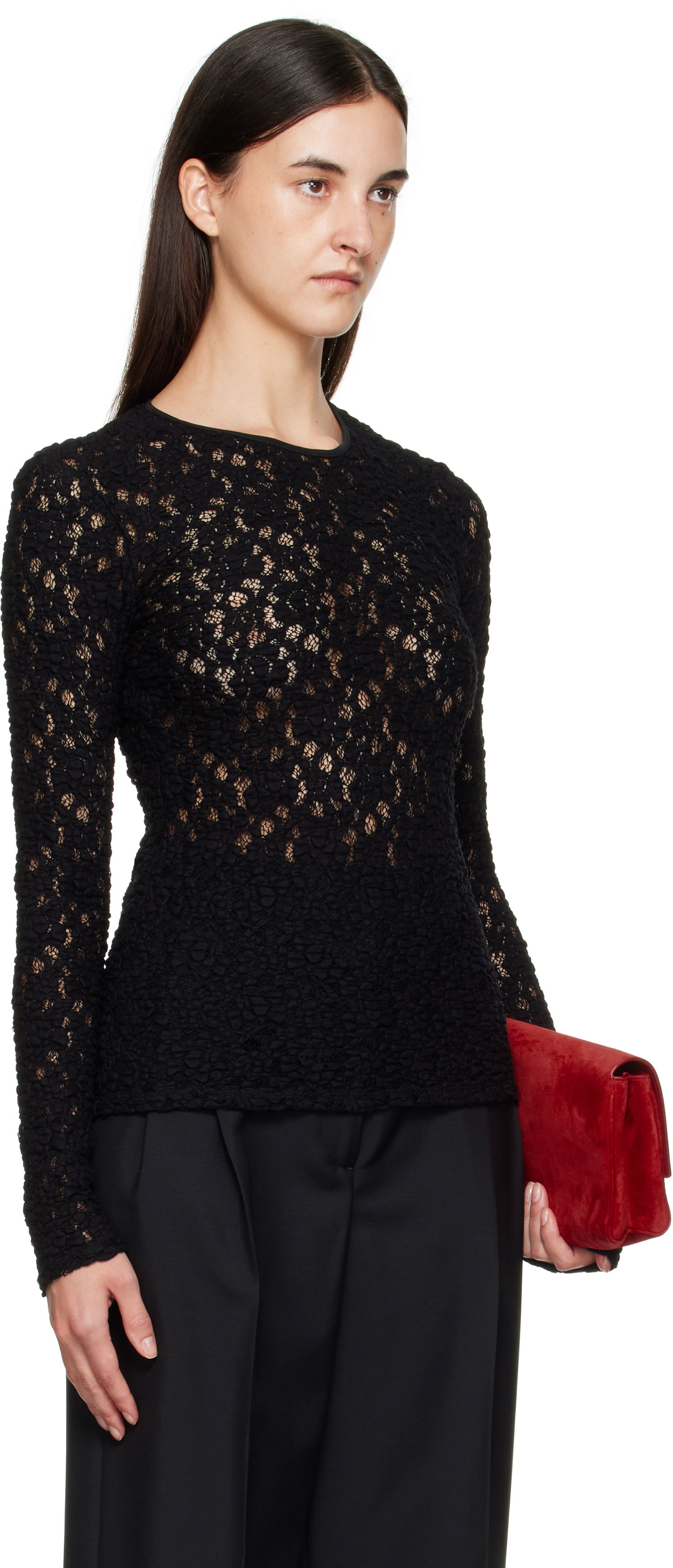Majica kratkih rukava Max Mara Max Mara Gennaio Lace Top Crna | 2526946041600, 1