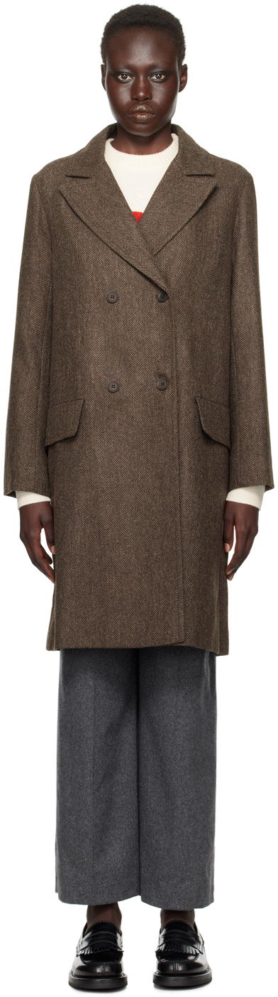 Kaputi A.P.C. Coat Double-Breasted Smeđa | WOARA-F01545