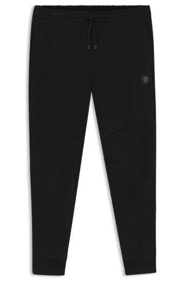 Trenerka BOSS Cotton-blend Panelled Tracksuit Bottoms with Double B Monogram Crna | 50543860