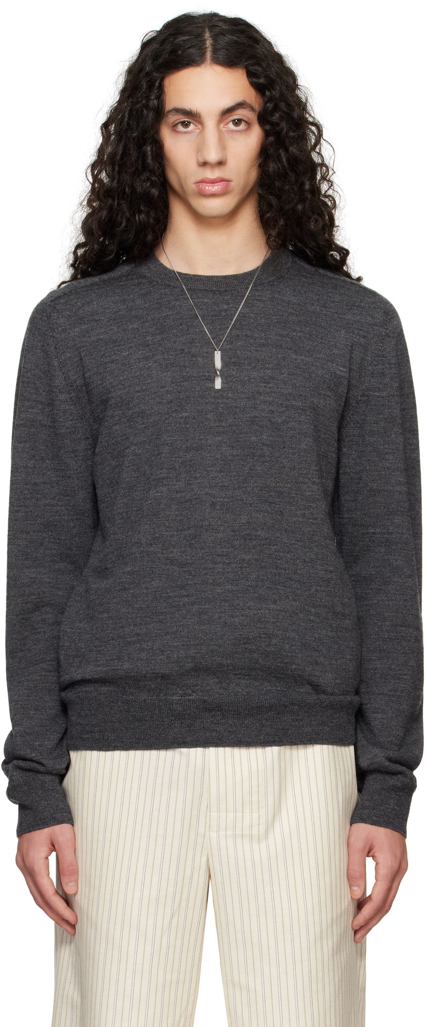 Džemper Maison Margiela Maison Margiela Elbow Patch Sweater Siva | S50HL0041 M13098