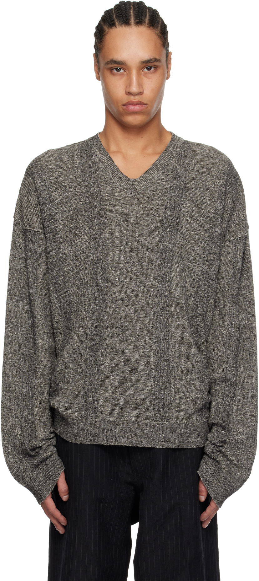 Džemper Maison Margiela Maison Margiela V-Neck Sweater Siva | S50HN0012 M13097