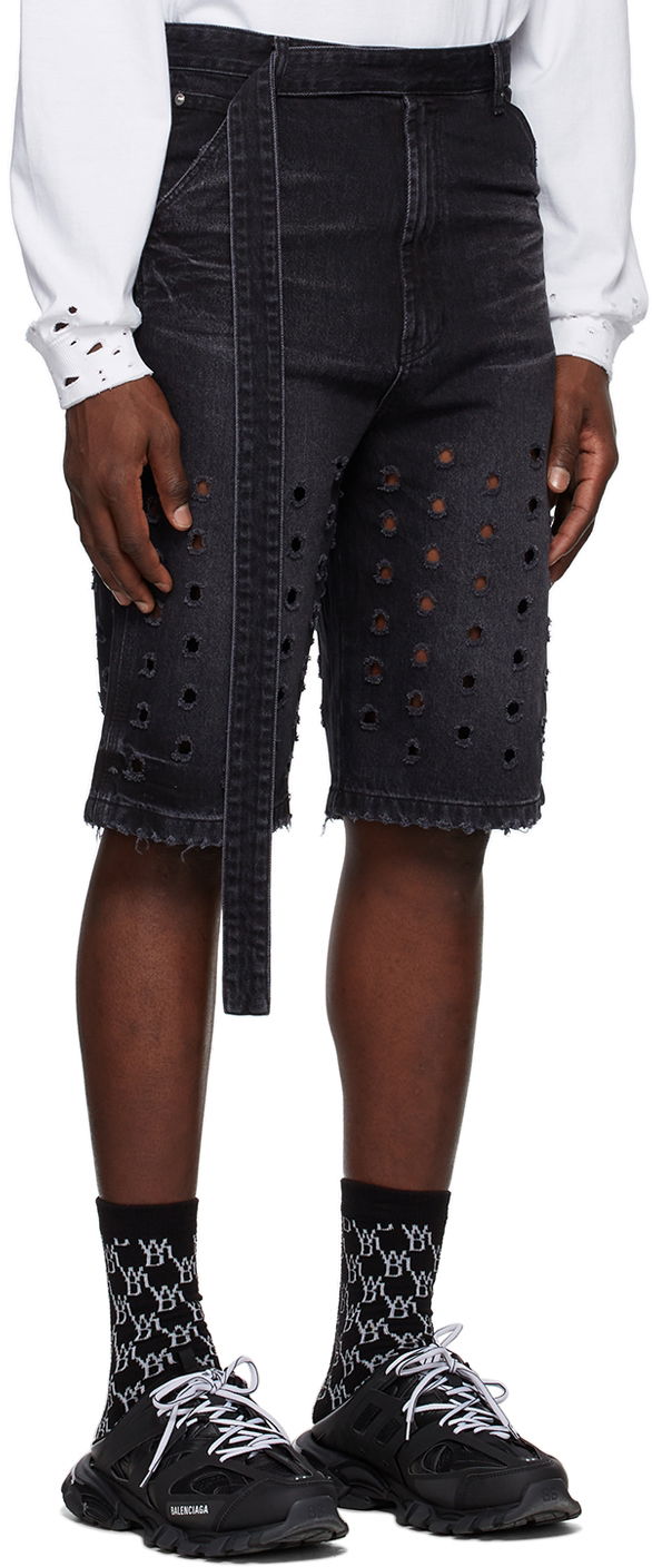 Kratke hlače We11done We11done Denim Eyelet Shorts Crna | WD-DP1-22-358-M-WB, 1