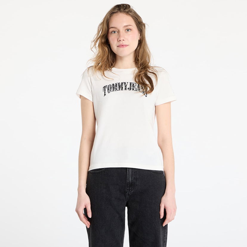 Majica kratkih rukava Tommy Hilfiger Tommy Jeans Regular Floral Varsity T-Shirt Bijela | DW0DW20161 YBH