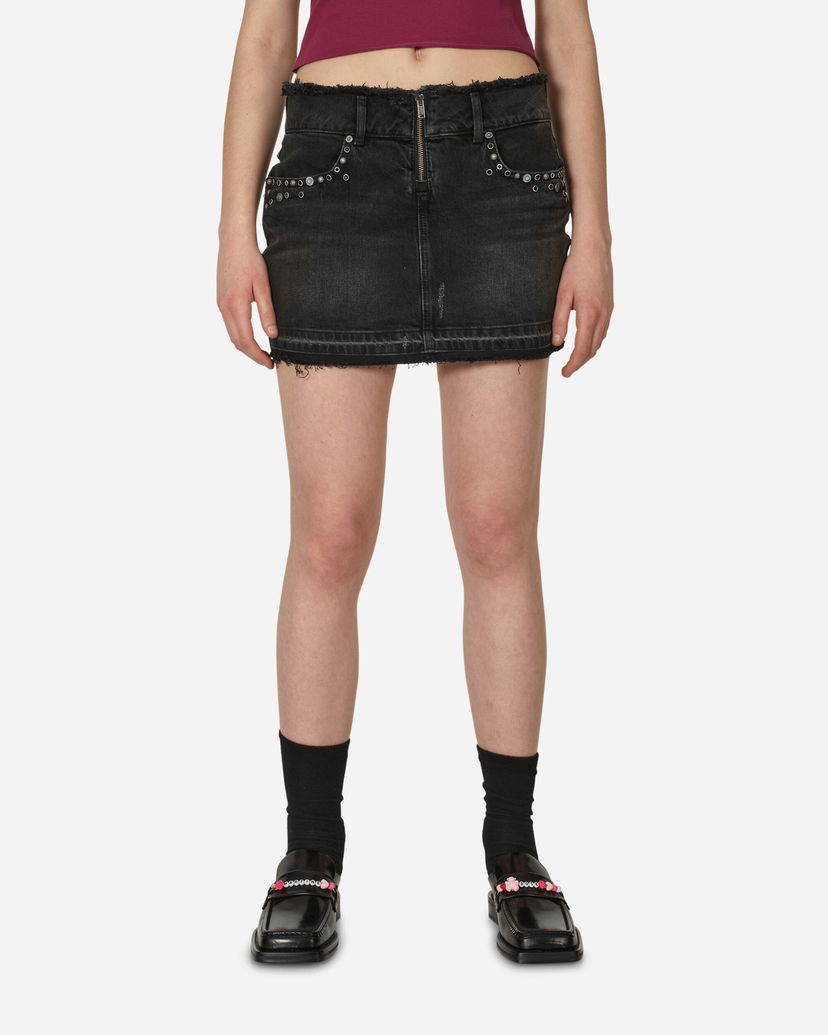Suknja GUESS Western Denim Skirt Used Black Wash Crna | W4GU38D5AK0 GUUB