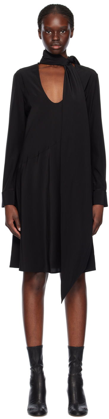 Haljina Helmut Lang Helmut Lang Scarf Midi Dress Crna | O01HW605