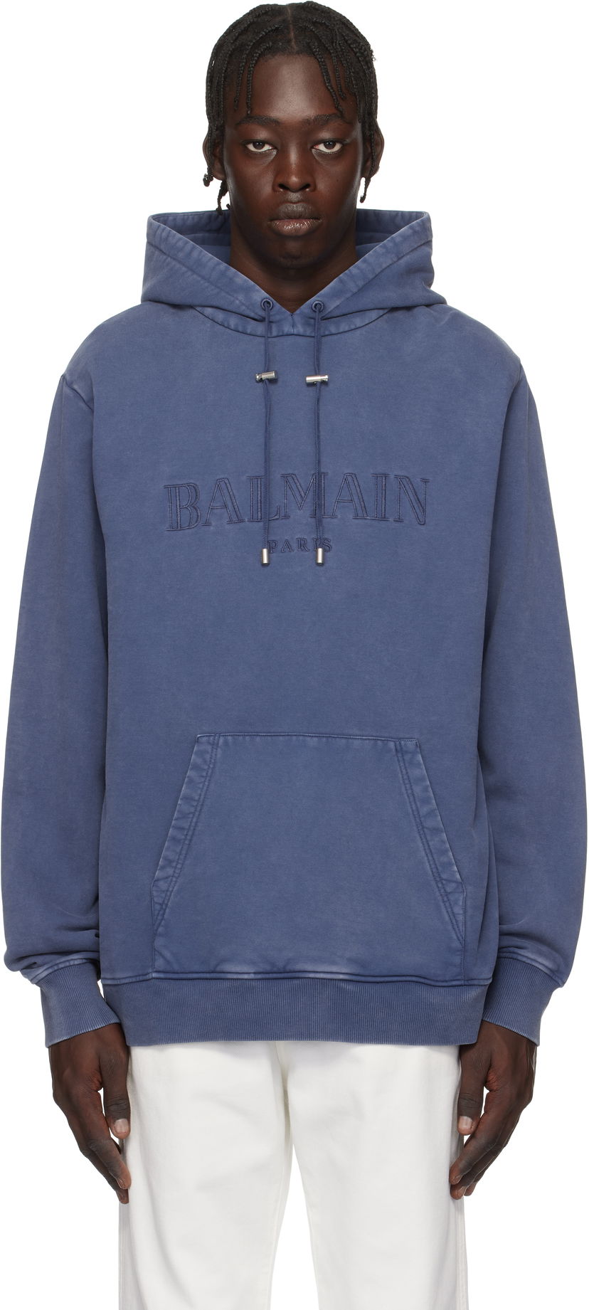 Dukserice Balmain Balmain Vintage Embroidered Hoodie Plava | EH1JT047BC72