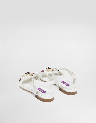 Dodaci Dolce & Gabbana Dolce & Gabbana Patent Leather Sandals With Crystals Bijela | D11364AN1968V135, 3