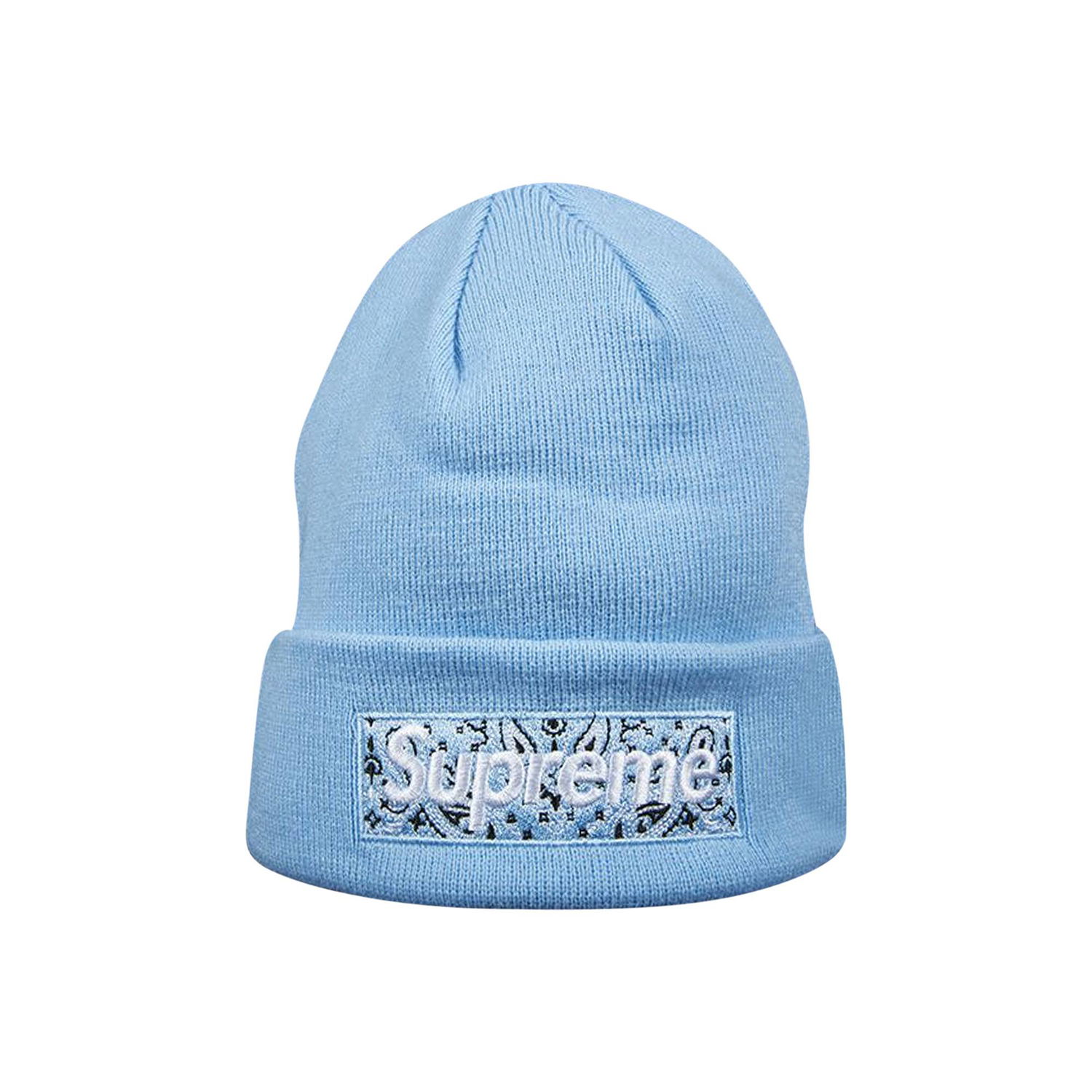 Kapica Supreme New Era x Box Logo Beanie Plava | FW19BN4 LIGHT BLUE, 1