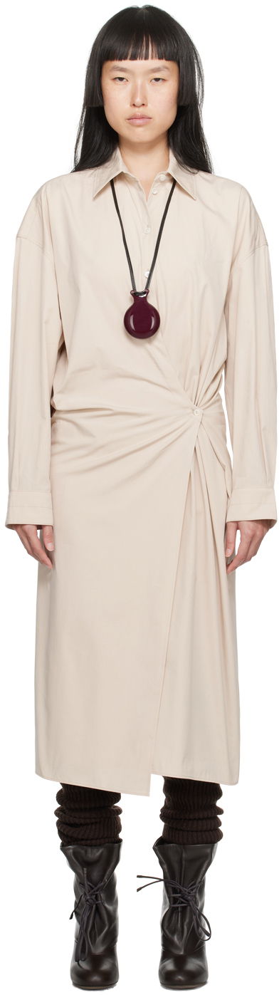 Haljina LEMAIRE Lemaire Twisted Midi Dress Bež | DR1024 LF1106