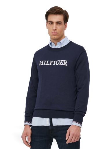 Džemper Tommy Hilfiger Hilfiger Monotype Supima Relaxed Jumper Tamnoplava | MW0MW31584