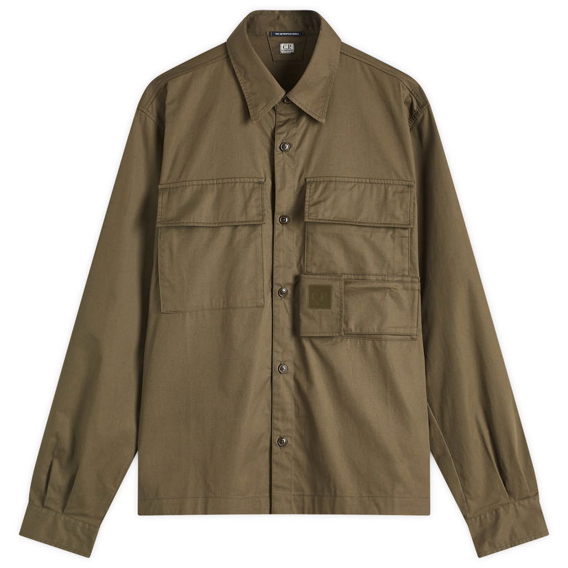 Košulja C.P. Company C.P. Company Metropolis Series Gabardine Long Sleeve Shirt Zelena | 18CLSH025A-006472A-683
