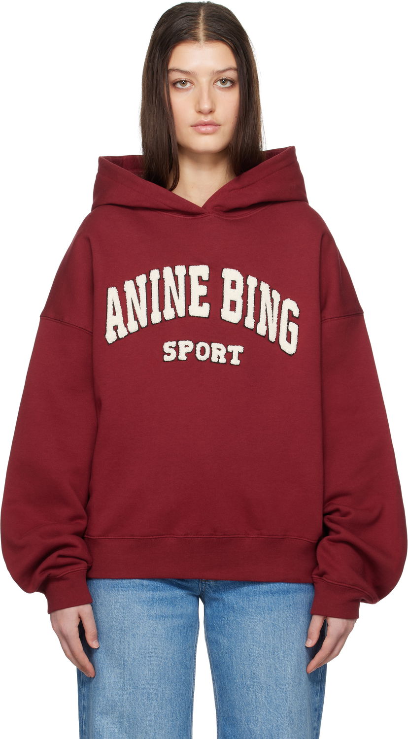 Dukserice Anine Bing Anine Bing Alec 'Sport' Hoodie Tamnocrvena | A-08-5230-019-RED5