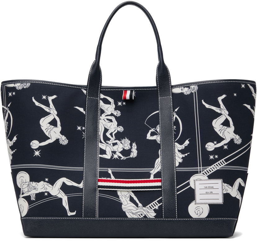 Tote bag Thom Browne Thom Browne Olympic Constellation Medium Tool Tote Tamnoplava | MAG389A-F0891