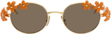 Sunčane naočale Loewe Signature Round-Frame Floral Applique Sunglasses Metalik | LW40173UM5130F 840126861532, 0